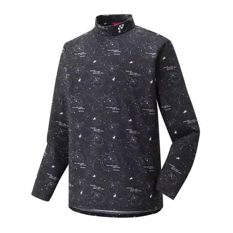 YONEX T Shirts Men's Black Stand Collar Moderate Straight Fit