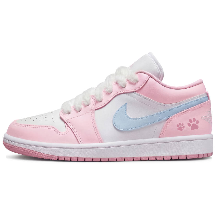 Jordan Jordan Air Jordan 1 Cloud Edge Sweet Bunny Abrasion Resistant Low top Children's Basketball Shoes Pink Teenagers