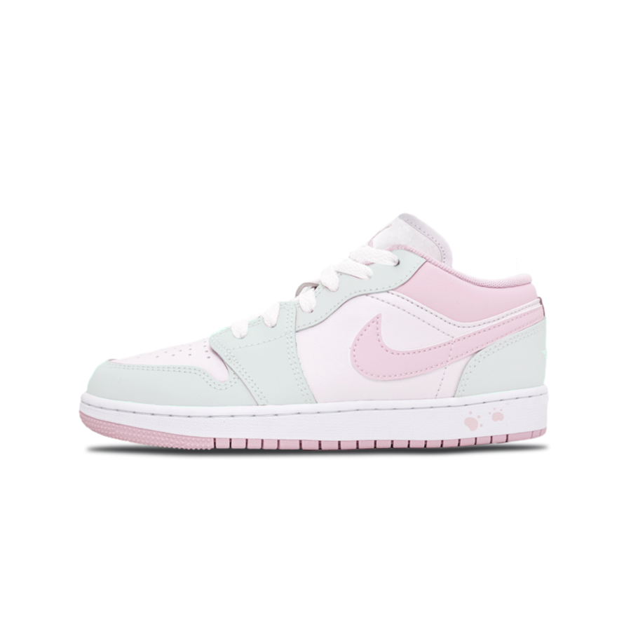 Jordan Jordan Air Jordan 1 Lime Leather Low top Children's Basketball Shoes Light Green Teenagers