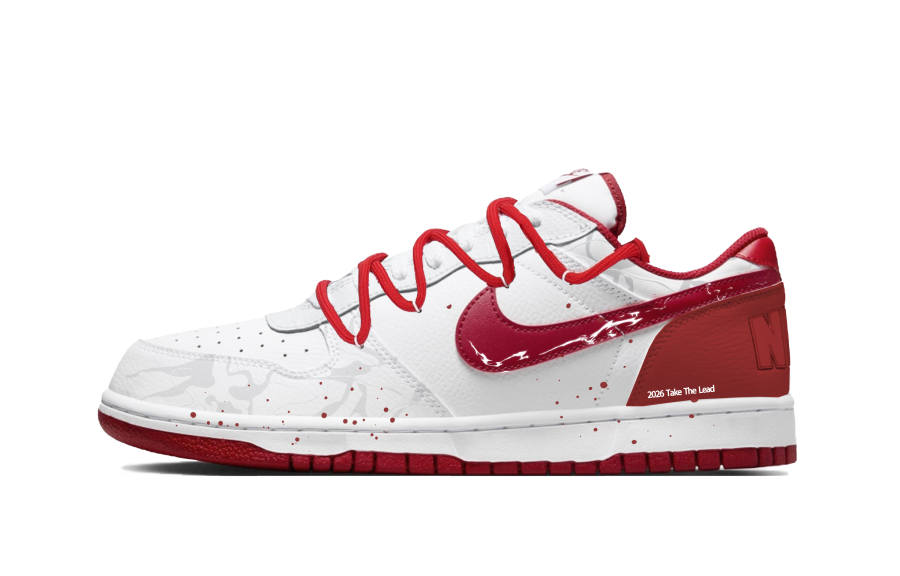Nike Nike Big 2026 Red Trend Spring Festival Abrasion Resistant Breathable Low top Skateboard Shoes Unisex Red White