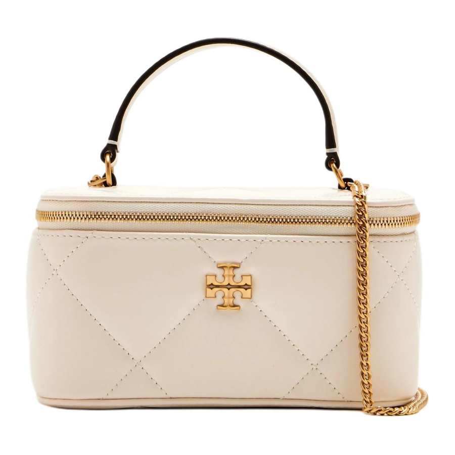 TORY BURCH TORY BURCH Kira Diamond Quilt Vanity Case Warm White