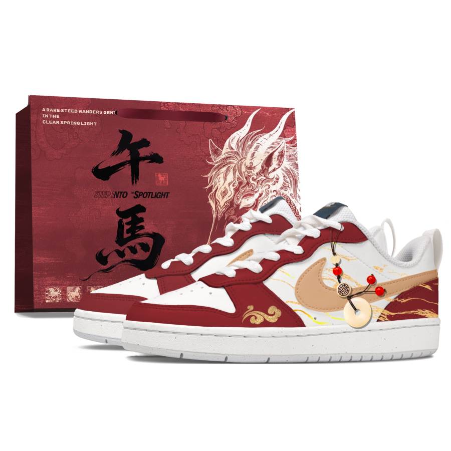 Nike Nike Court Borough Red Cloud Blessing Leather Cushioning Abrasion Resistant Slip Resistant