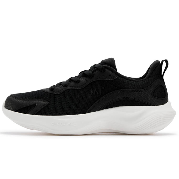 361° Cushioning Abrasion Resistant Slip Resistant Low top Running Shoes Men's Obsidian Black White