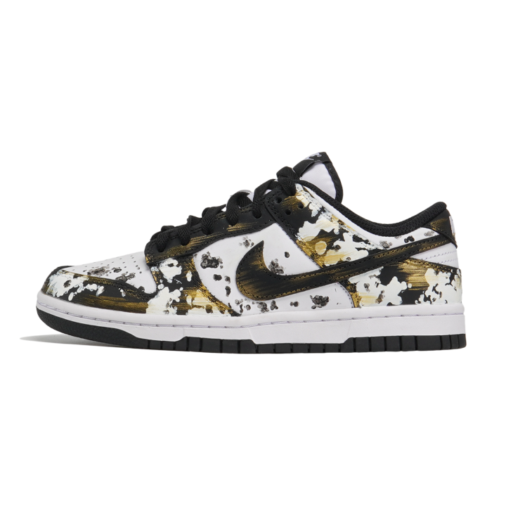 Nike Nike Dunk Abrasion Resistant Slip Resistant Low top Skateboard Shoes Unisex Black Gold