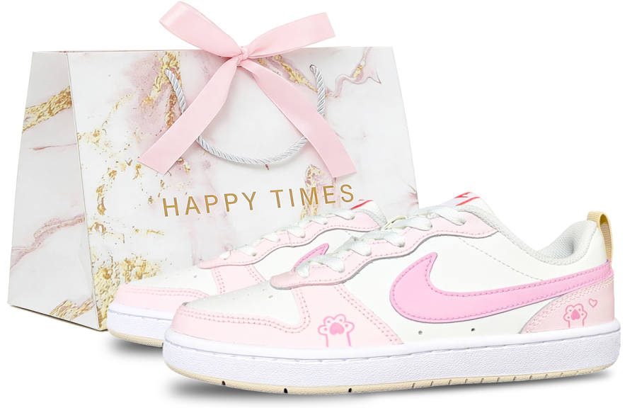 Nike Nike Court Borough Cushioning Abrasion Resistant Cushioning, Wear Resistant Low top Skateboard Shoes Women's Pink White