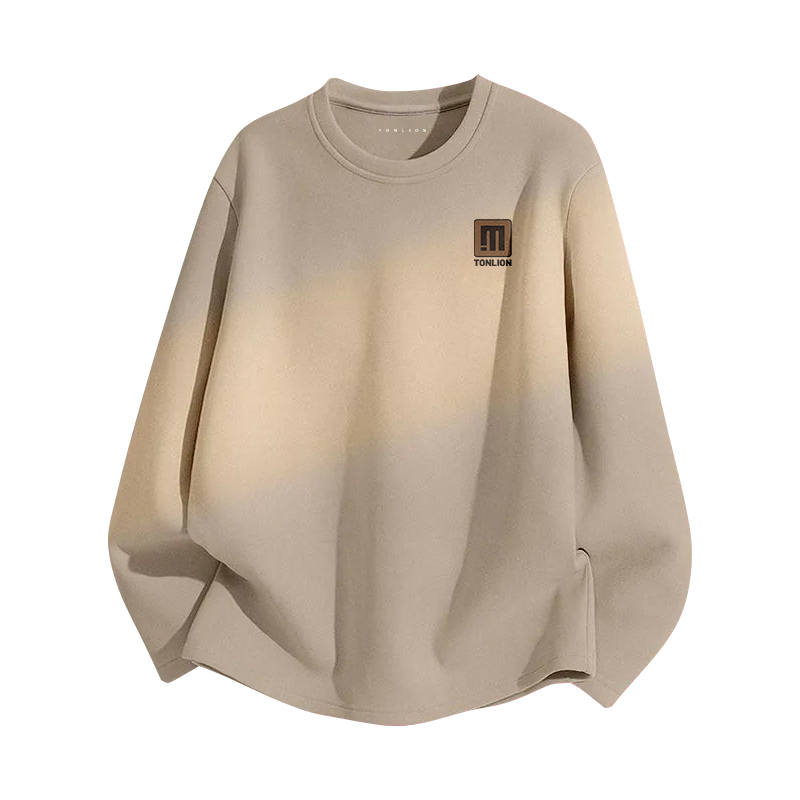 Tonlion T Shirts Unisex Crew Neck Thickened Straight Fit