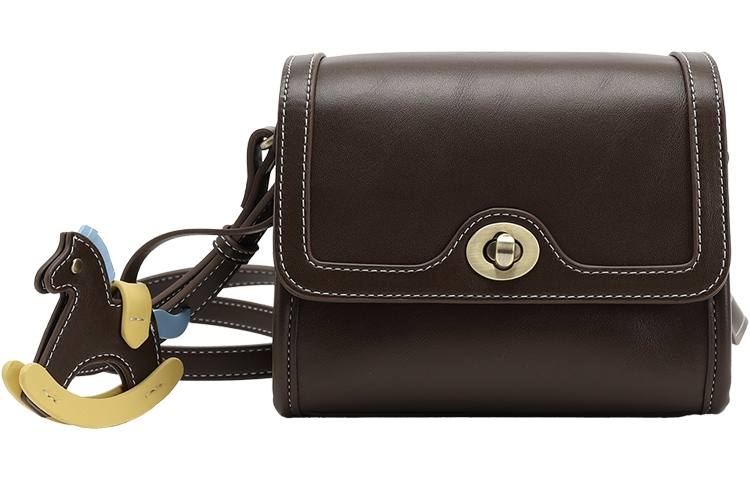 URBAN REVIVO Artificial Leather Crossbody Bags Regular Women's Dark Coffee Brown