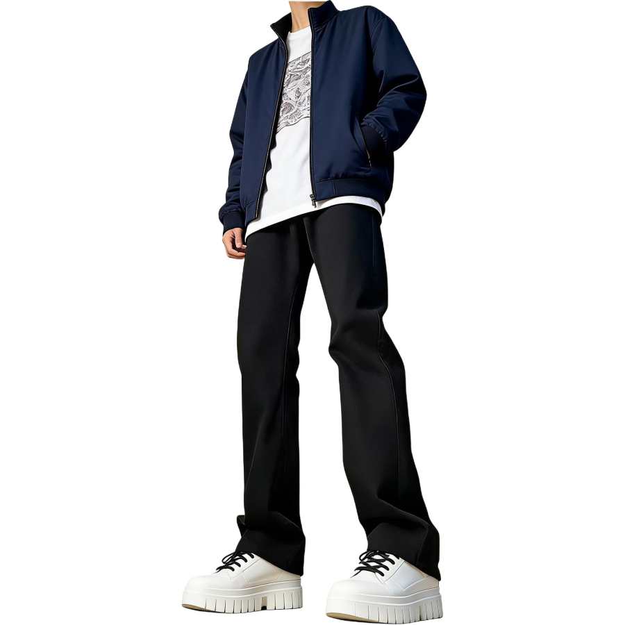 MUSCLETECH Jeans Unisex Thickened And Fleece Lined Straight Fit Pants