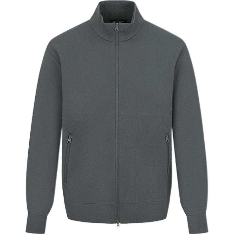 URBAN REVIVO Knitwear Men's Medium Gray Stand Collar Moderate