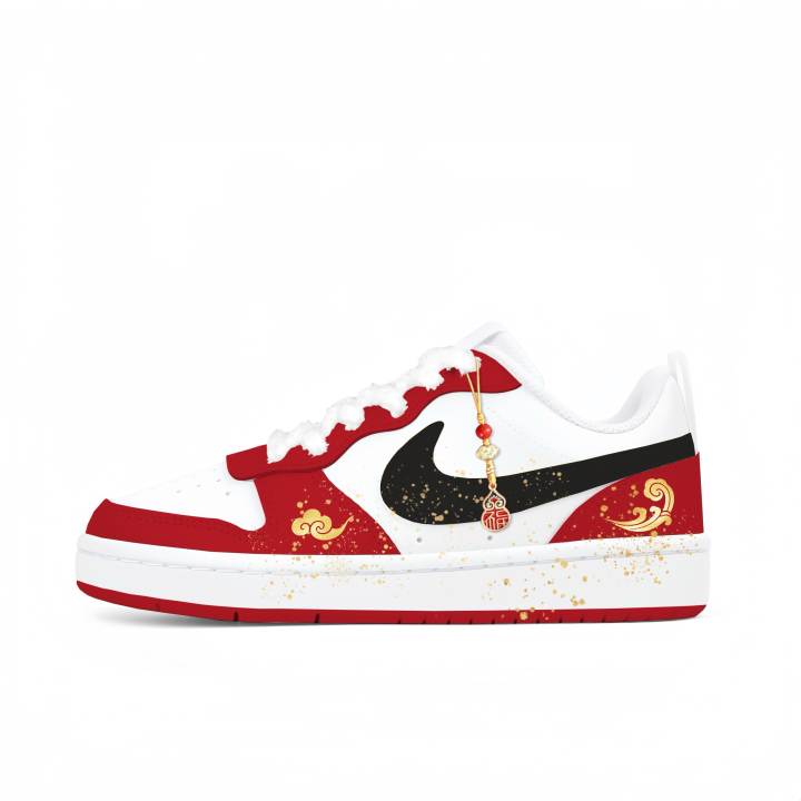Nike Nike Court Borough Pointillism, Pyrotechnic Gold Blessing Abrasion Resistant Abrasion Resistant Low top
