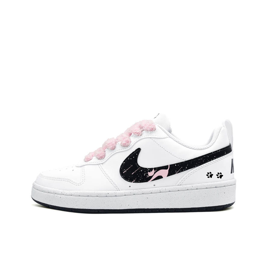 Nike Nike Court Borough Pink Cat Sky Synthetic Leather Abrasion Resistant Abrasion Resistant Low top Skateboard Shoes