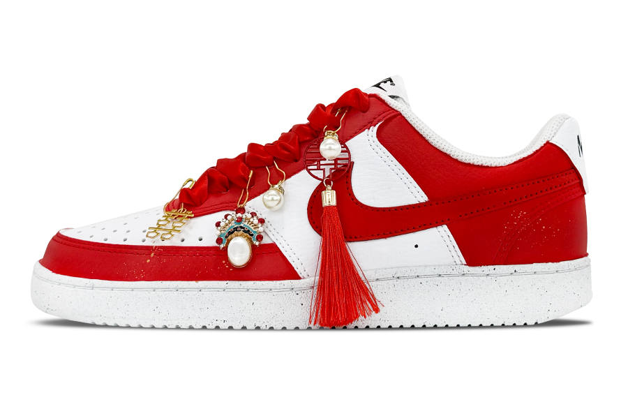 Nike Nike Court Vision 1 Joyful Tang Abrasion Resistant Slip Resistant Low top Skateboard Shoes Unisex Red