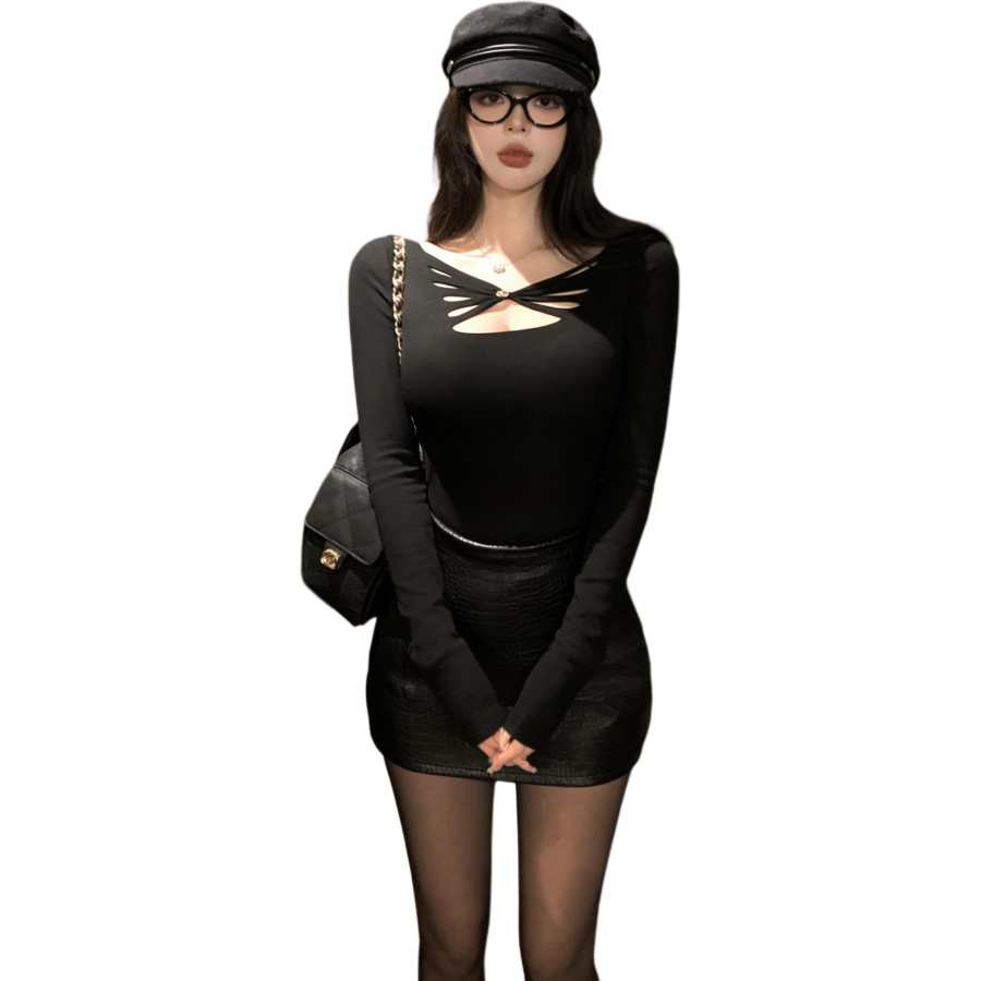VENICEW T Shirts Women's Black V Neck Moderate Other