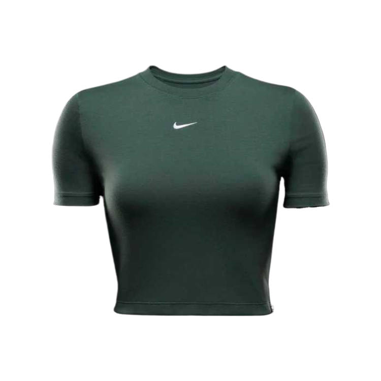 Nike Nike Sportswear T Shirts Women's Vintage Green/White Crew Neck Moderate Nipped In Waist