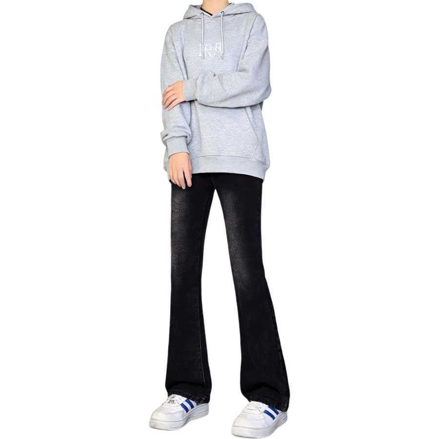 MUSCLETECH Jeans Unisex Thickened And Fleece Lined Straight Fit Pants