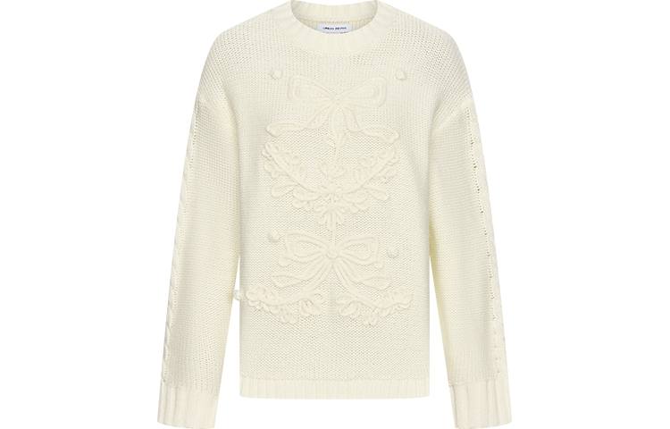 URBAN REVIVO Knitwear Women's Ecru Crew Neck Moderate Other