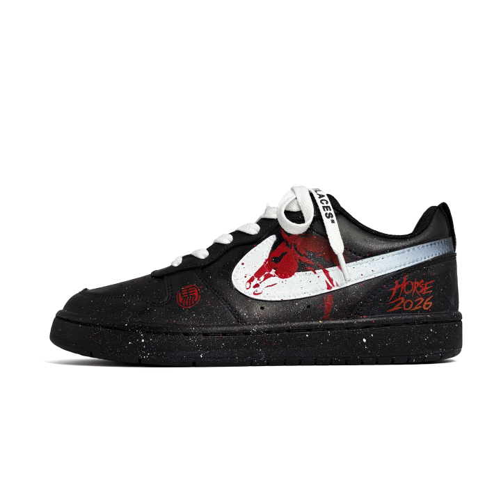 Nike Nike Court Borough Horse Leap Spring Festival Synthetic Leather Abrasion Resistant Slip Resistant