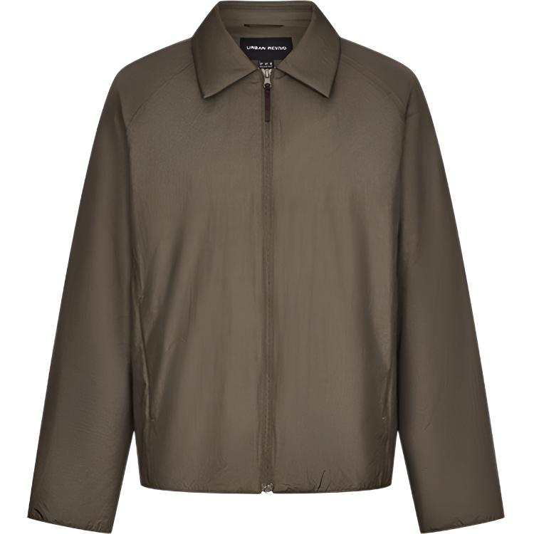 URBAN REVIVO Jackets Men's Coffee Brown Lapel Moderate Other