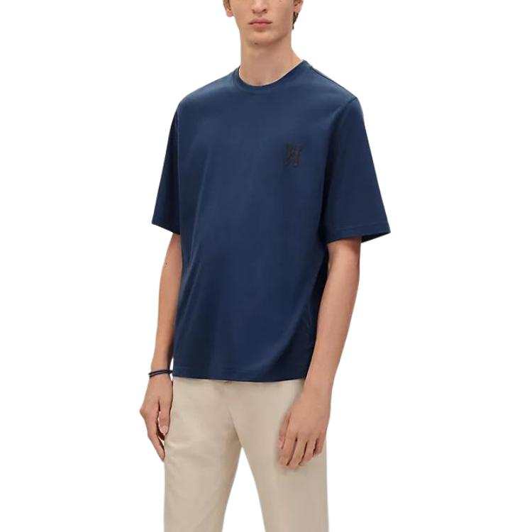 HERMES T Shirts Men's Indigo Crew Neck Moderate