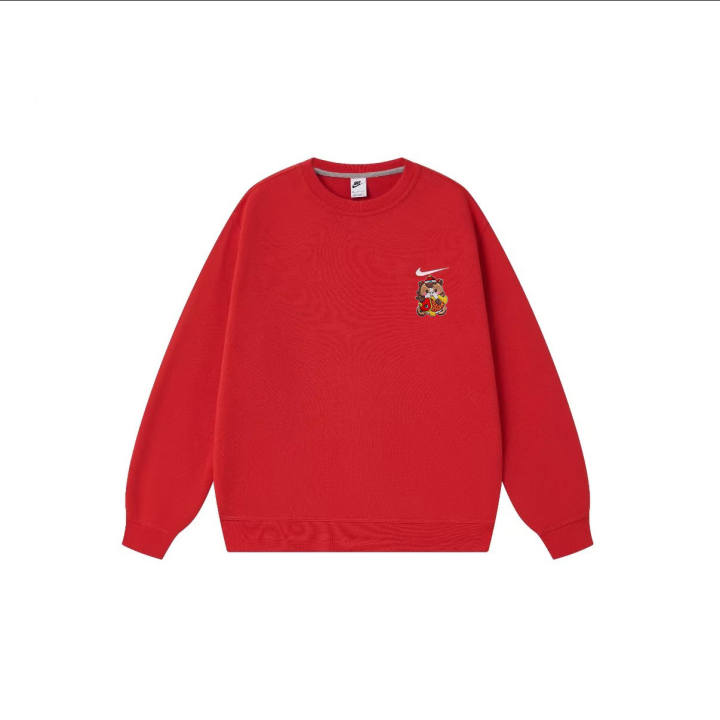 Nike Nike Sweatshirts Unisex Dark Red Crew Neck Thickened Regular