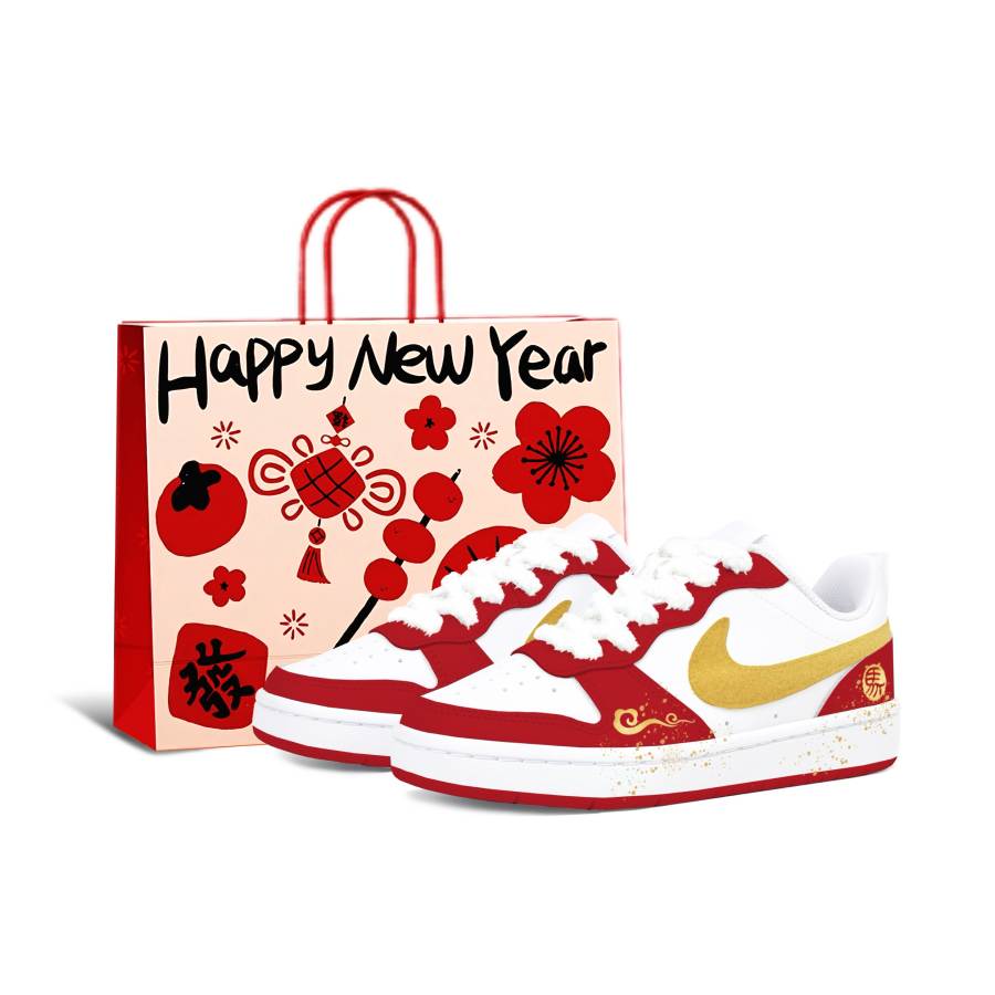 Nike Nike Court Borough Pointillism, Auspicious Clouds Welcoming The Horse Abrasion Resistant Low top