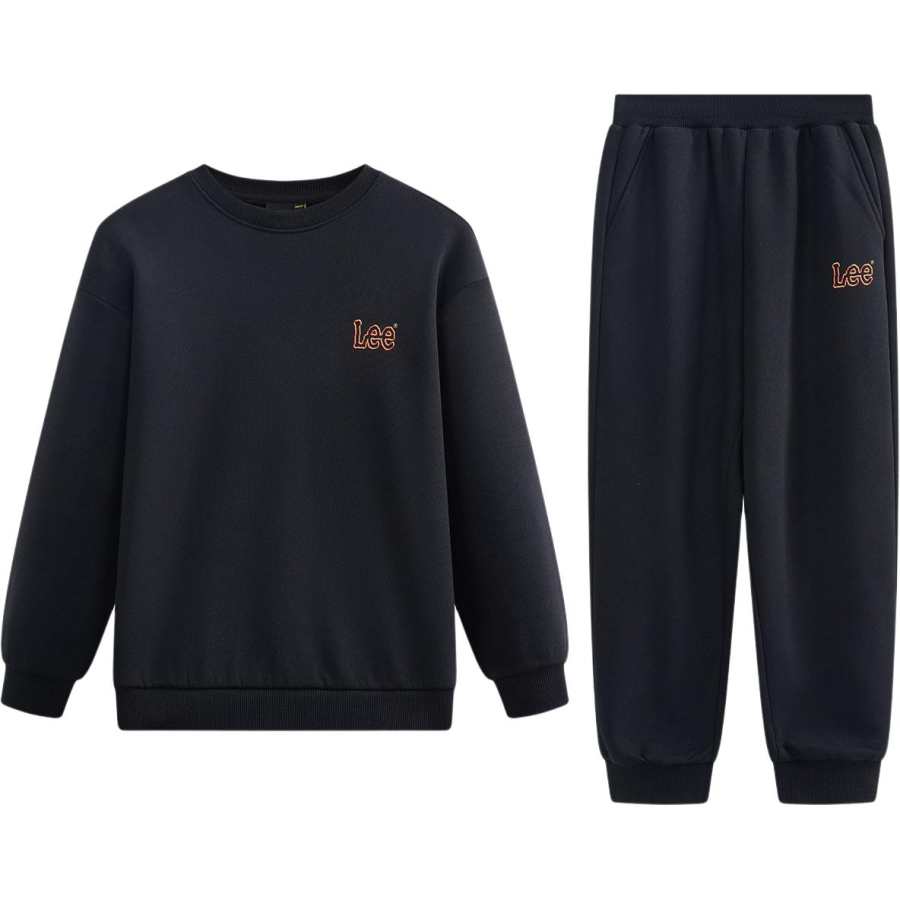 LEE KIDS Casual Sportswear Fleece Lined Thermal Skin Friendly And Comfortable Minimalist 2 Piece Set Kids'