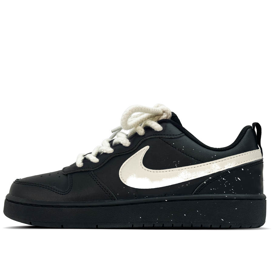 Nike Nike Court Borough Mist Story Leather Abrasion Resistant Slip Resistant Low top Kids' Skateboarding Shoes