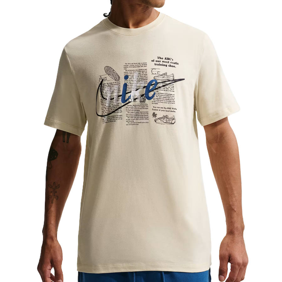 Nike Nike Sportswear T Shirts Men's Light Khaki Crew Neck Moderate