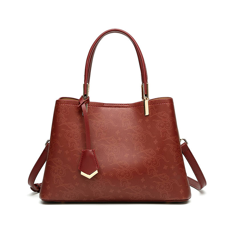 PAYOT Synthetic Leather Handbag Regular Women's Burgundy/Apricot