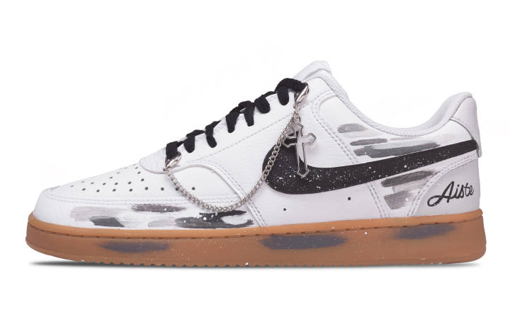 Nike Nike Court Vision 1 Low top Skateboard Shoes Men's Black White