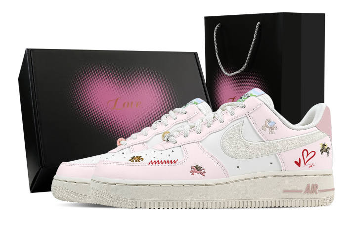 Nike Nike Air Force 1 Driven By Love, Heart Box Breathable Low top Skateboard Shoes Women's