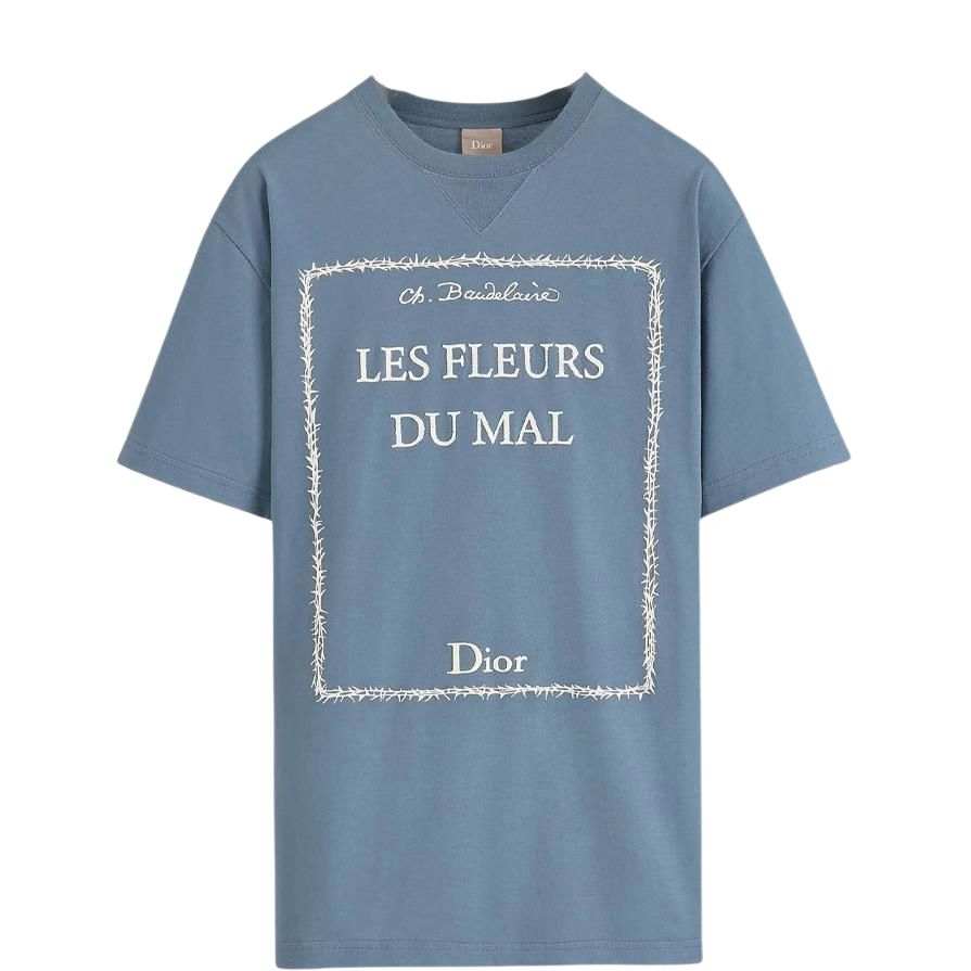 DIOR DIOR T Shirts Men's Blue Crew Neck Moderate