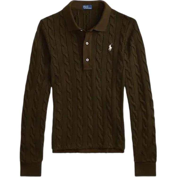 Polo Ralph Lauren Polo Shirt Slim Fit Women's Dark Brown