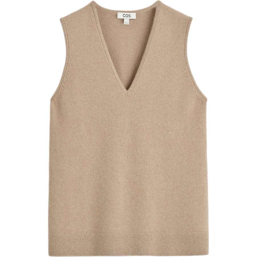 COS Tank Tops Women's Beige V Neck Moderate Other