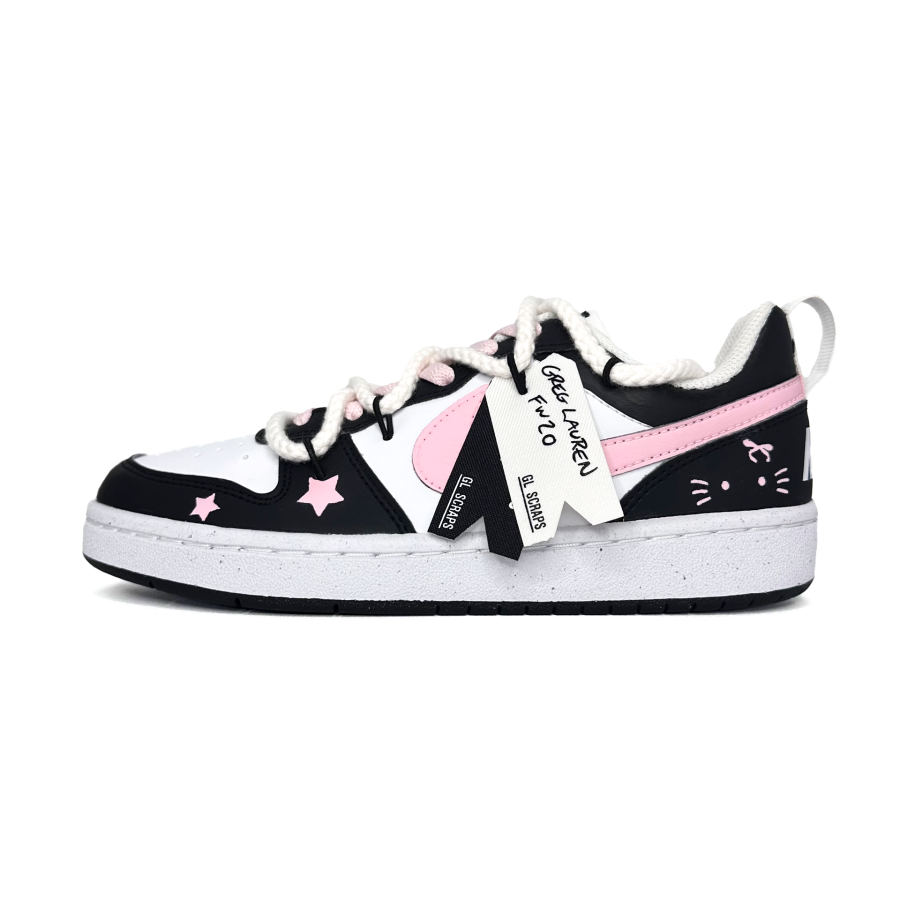 Nike Nike Court Borough Butterfly Miao Synthetic Leather Slip Resistant Abrasion Resistant Low top Kids' Skateboarding Shoes