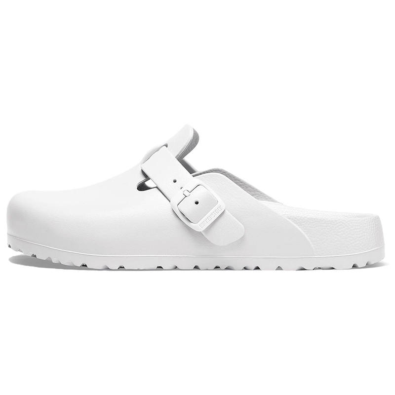 Birkenstock Boston Essentials Closed Toe Slippers Unisex White Narrow