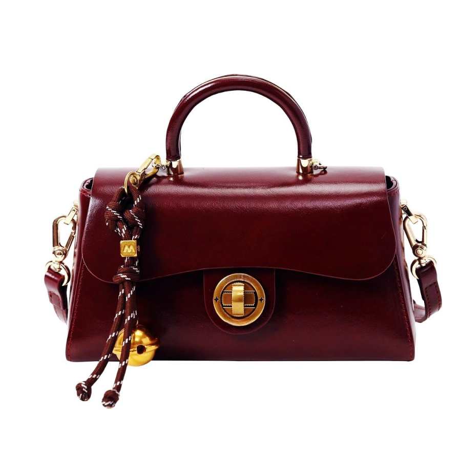 PAYOT Microfiber Synthetic Leather Handbag, Shoulder Bag, Crossbody Bag Regular Women's Burgundy