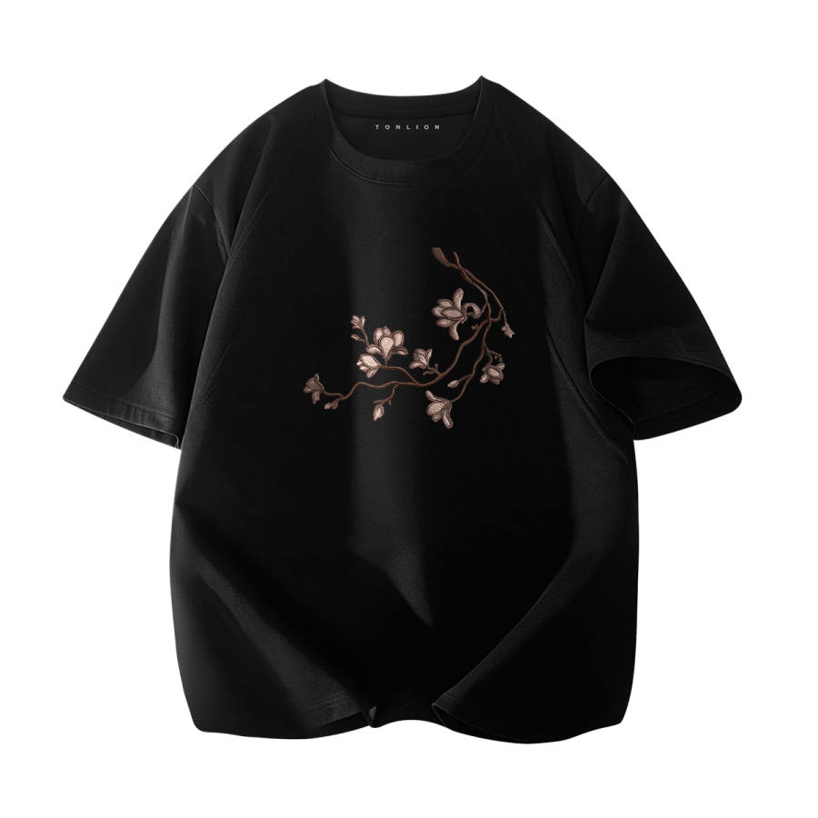 Tonlion T Shirts Unisex Crew Neck Moderate Straight Fit