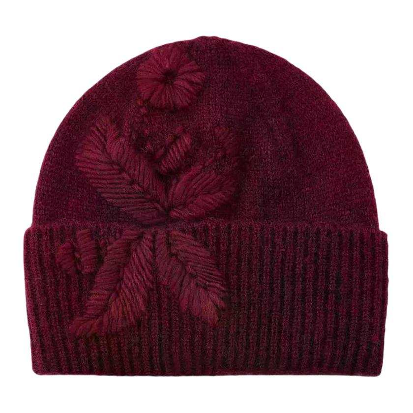 ZARA Polyester Beanies Women's Burgundy Wine Red