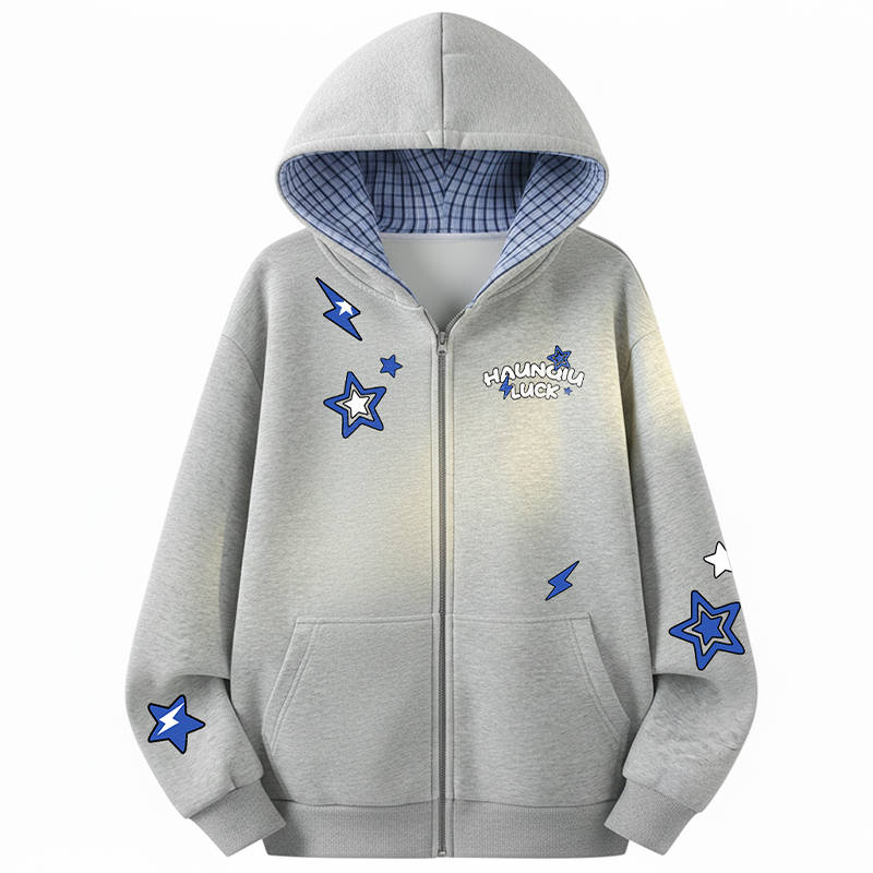 HUANQIU Sweatshirts Unisex Hooded Thickened Cardigan