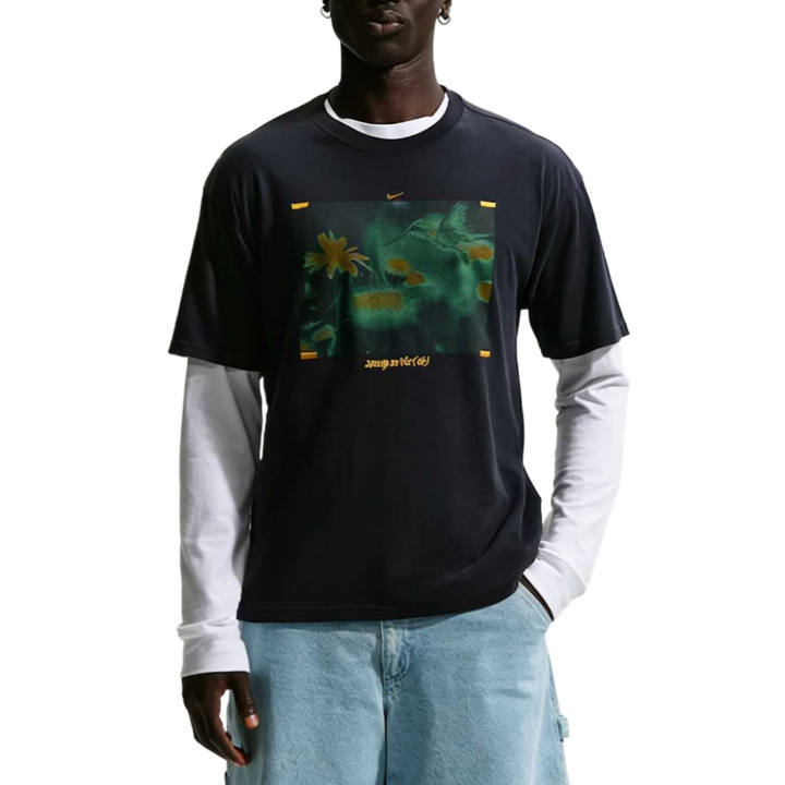 Nike Nike Sportswear T Shirts Men's Dark Obsidian Crew Neck Moderate