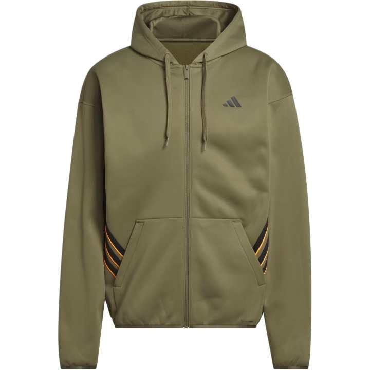 Adidas Adidas BASKETBALL Jackets Men's Olive Green/Bright Orange Hooded Moderate Other