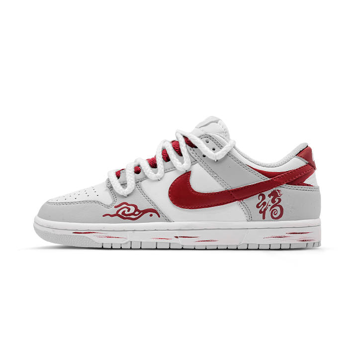 Nike Nike Dunk Swift Blessing Soaring Cloud Abrasion Resistant Breathable Low top Skateboard Shoes Unisex Red White