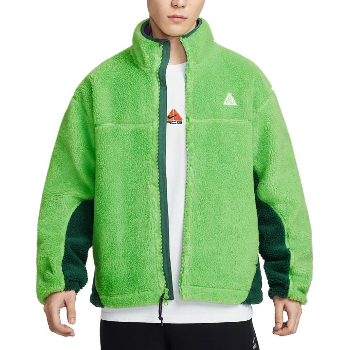 Nike Nike ACG Jackets Men's Bright Green/Fir Green/Bright Purple/Mountain White Stand Collar Moderate Other