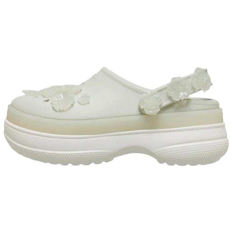 Crocs Classic Layered Burst Of Flowers Clogs Women's Ecru
