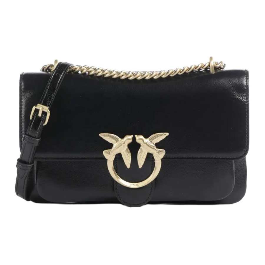PINKO LOVE Calfskin Shoulder Bag Mini Women's Black