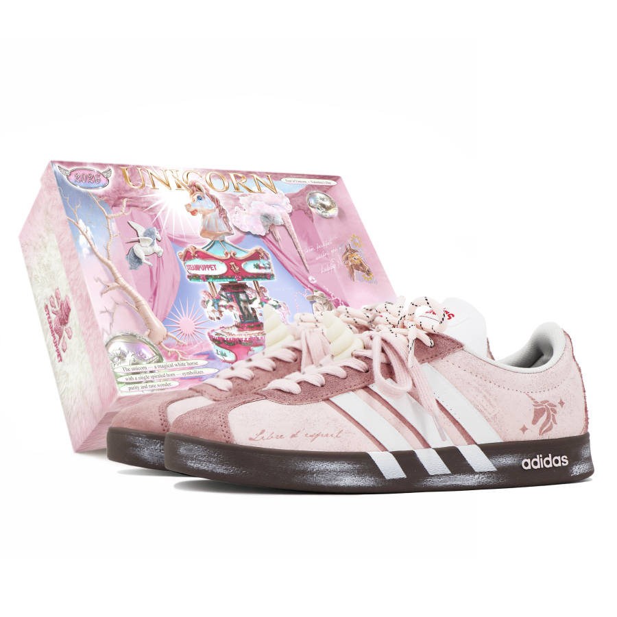 Adidas Adidas VL COURT 2.0 Cushioning, Wear Resistant Low top Skateboard Shoes Unisex Pink White