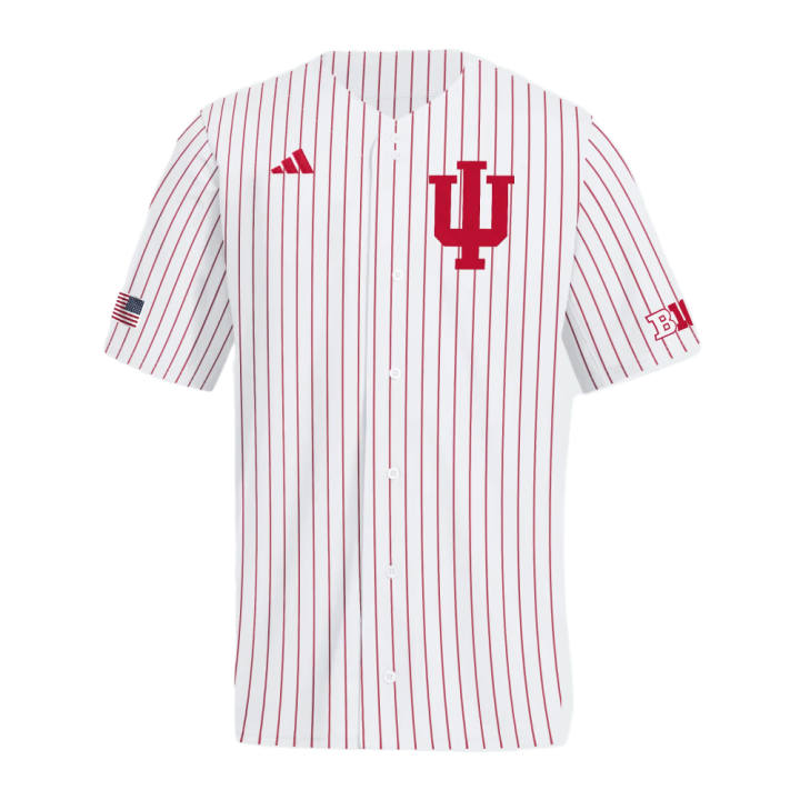 Adidas Adidas Baseball Jerseys Men's White/Victory Team Red Baseball Collar Moderate Straight Fit