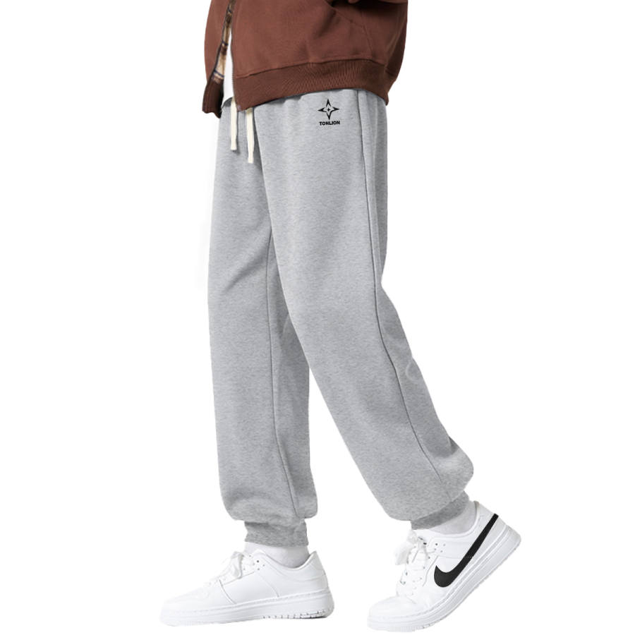 Tonlion Casual Pants Unisex Moderate Cuffed Pants