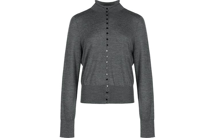 URBAN REVIVO Sweaters Women's Medium Gray Stand Collar Moderate Cardigan